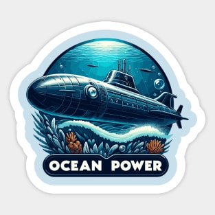 Submarine, Ocean Power Sticker